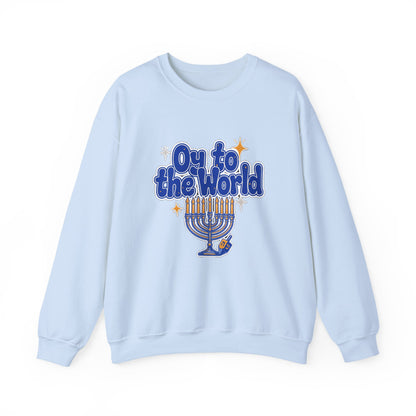 Oy to the World Sweatshirt, Retro Hanukkah Crewneck, Chanukah Gift
