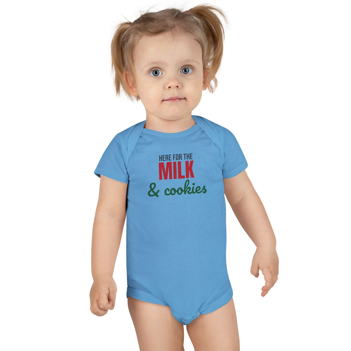 Here for the Milk and Cookies Christmas Baby Bodysuit