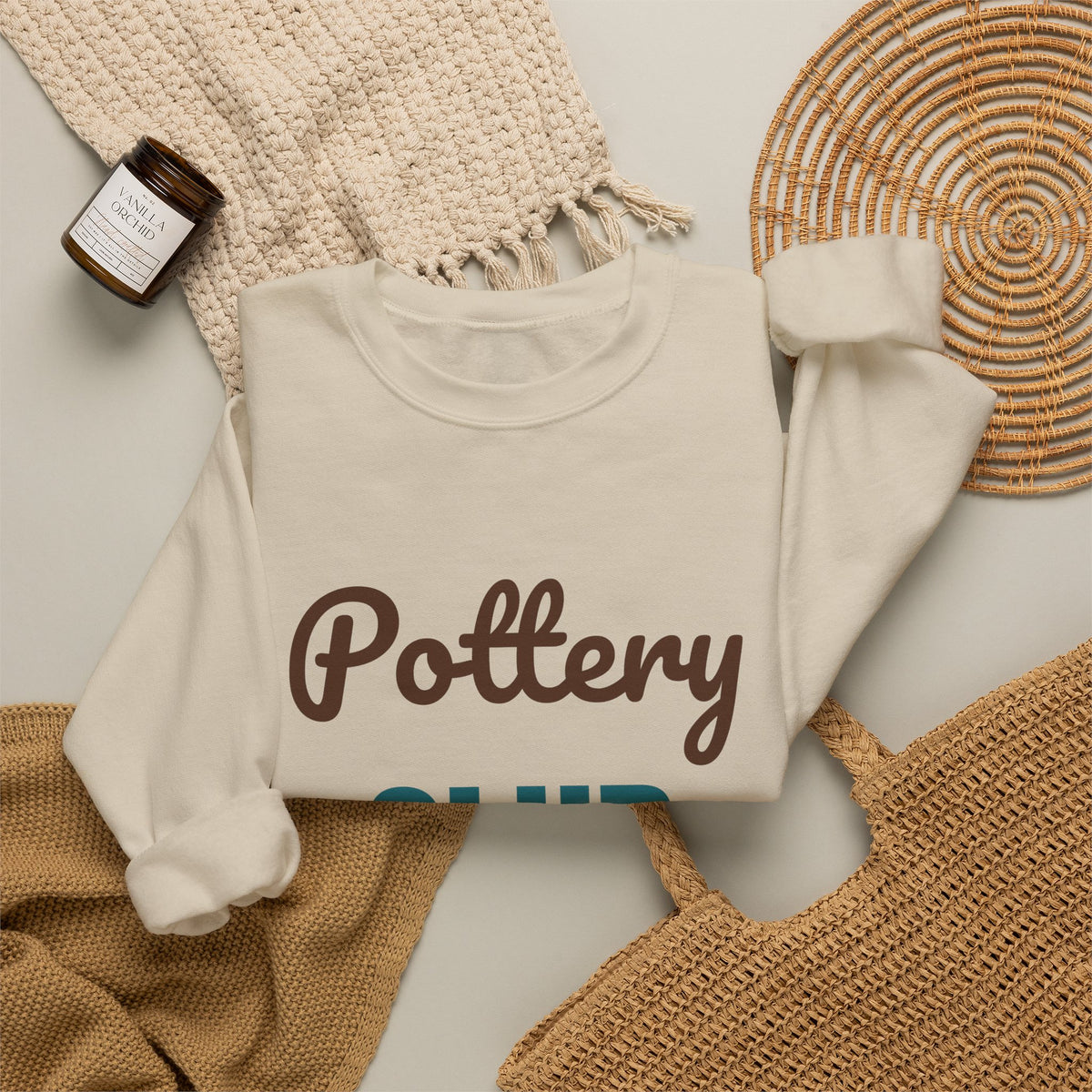 Pottery Club Get Your Hands Dirty Sweatshirt, Pottery Club Crewneck Sweatshirt