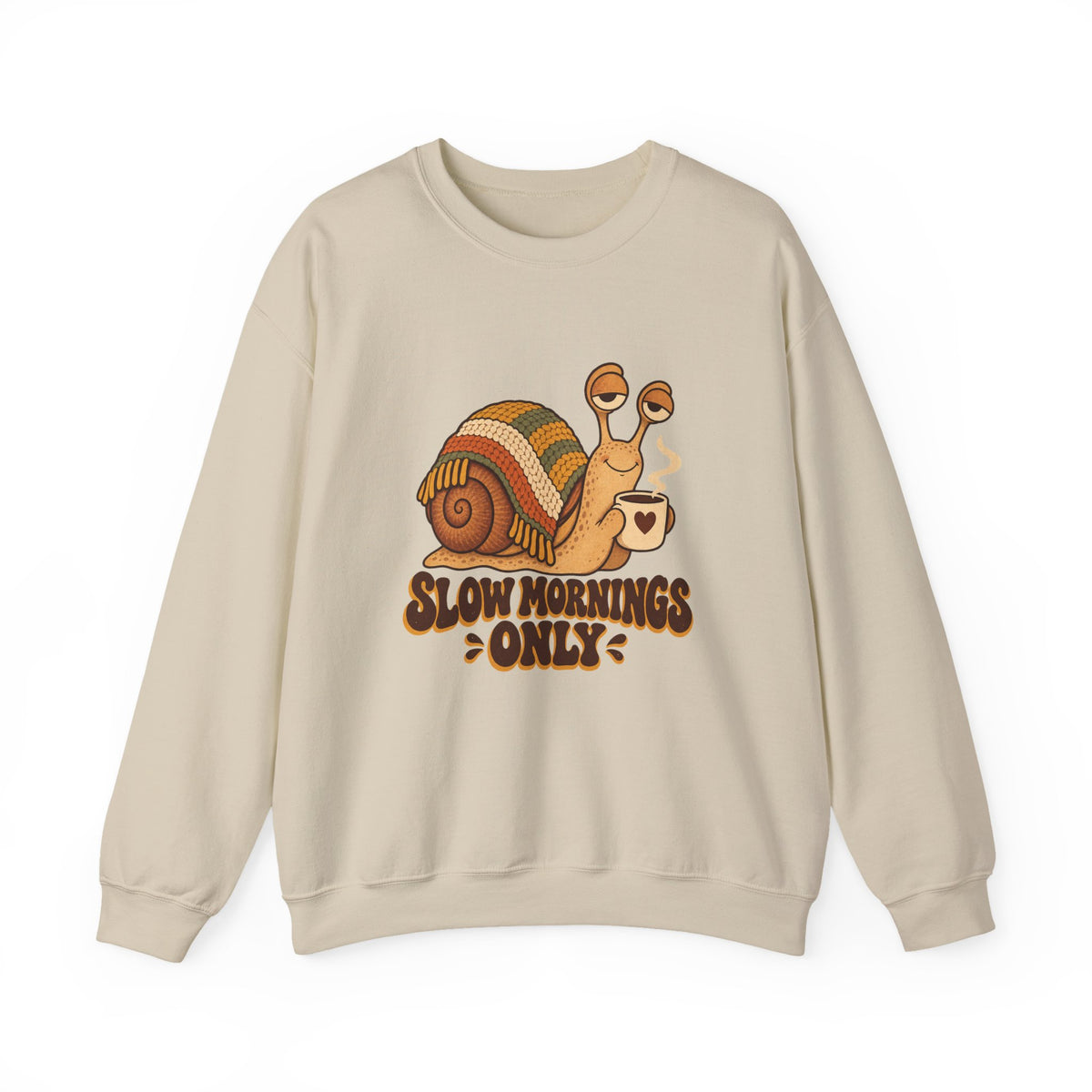 Slow Mornings Only Coffee Snail Sweatshirt, Coffee Snail Crewneck Sweatshirt