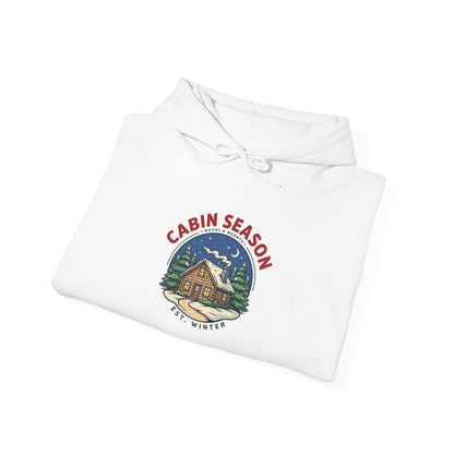 Cabin Season Hoodie, Winter Cabin Hooded Sweatshirt