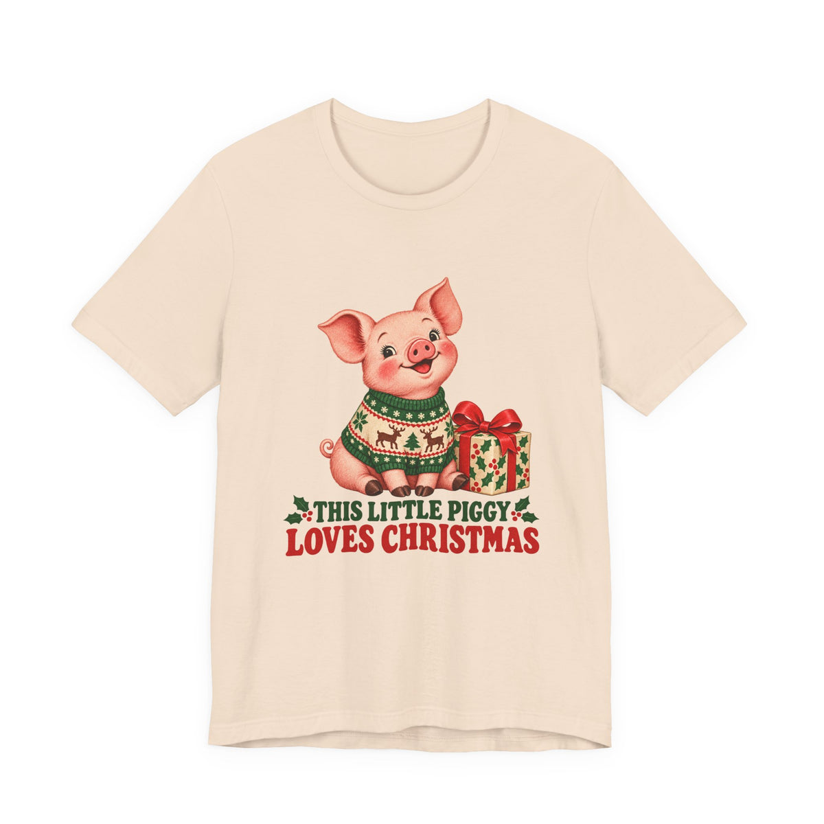 This Little Piggy Loves Christmas Shirt, Pig Christmas T-Shirt, Pig Christmas Gift