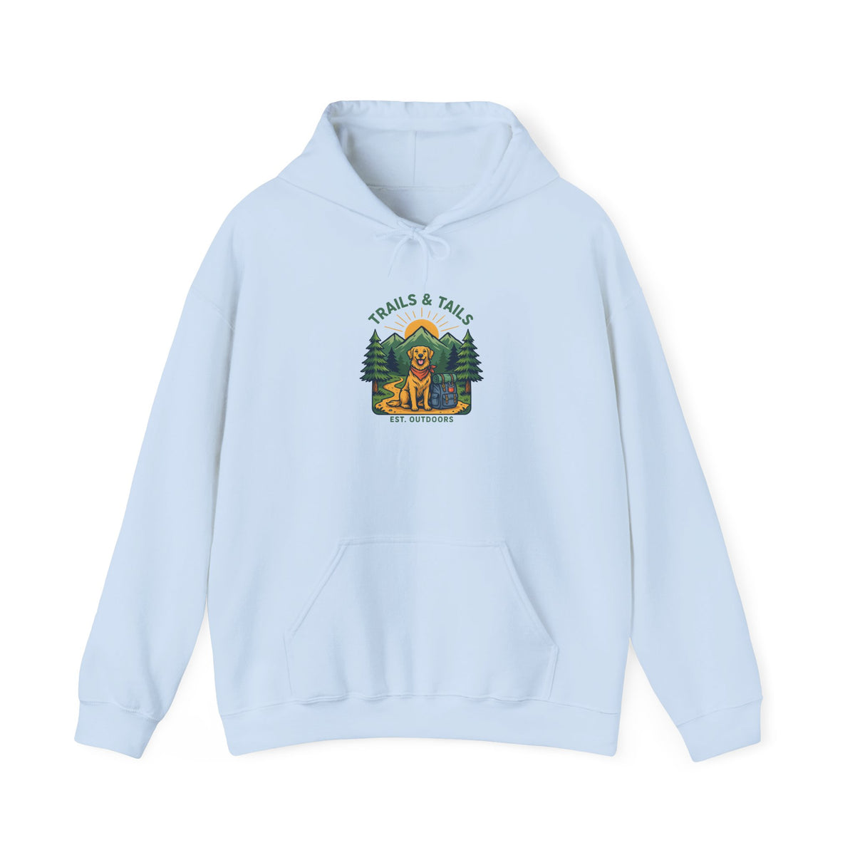 Trails and Tails Hoodie, Dog Hiking Hooded Sweatshirt