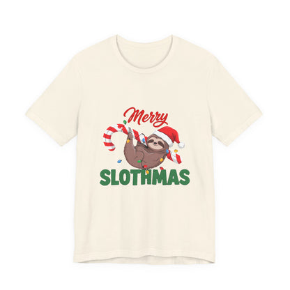 Merry Slothmas Shirt, Funny Sloth Christmas T-Shirt, Lazy Holiday Tee