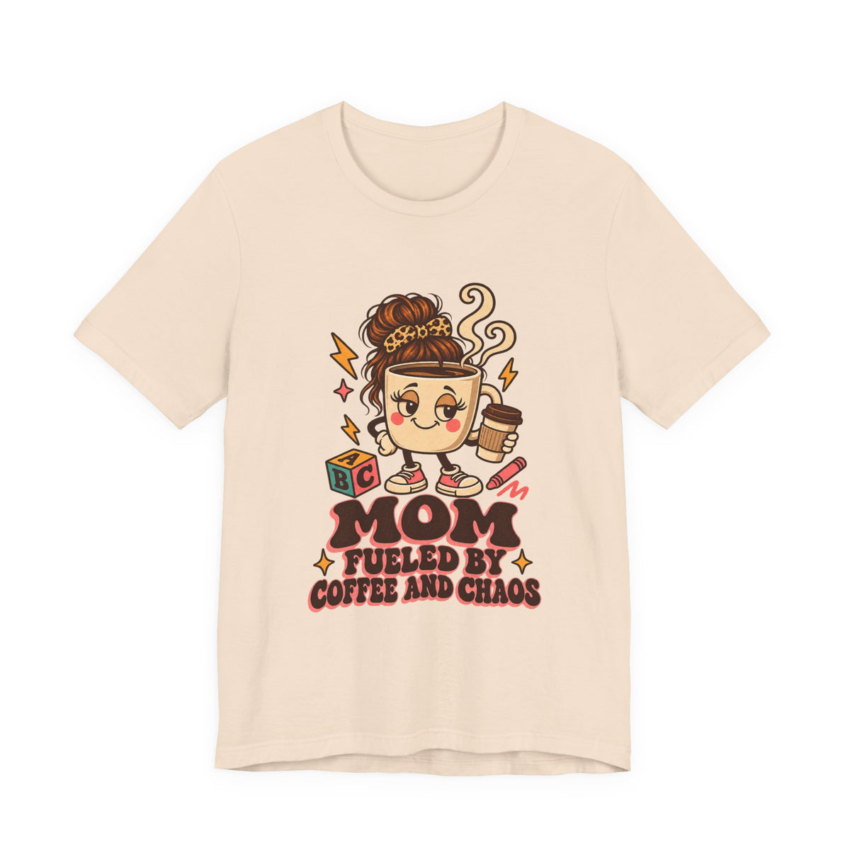 Mom Fueled by Coffee and Chaos Shirt, Funny Mom Coffee T-Shirt, Funny Mom Coffee Gift