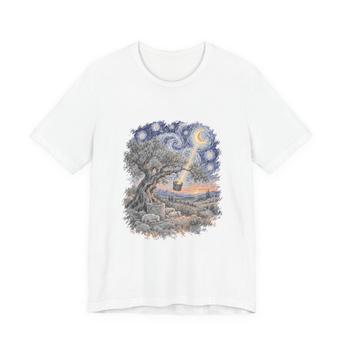 The Tree and the Empty Bucket Shirt, Symbolic Fine Art T-Shirt, By Xudeyda