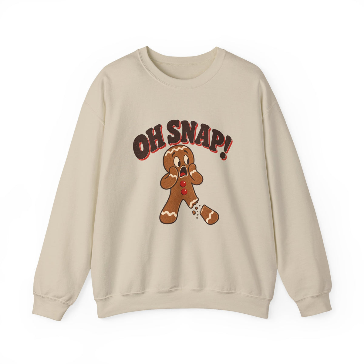 Oh Snap Gingerbread Man Funny Christmas Sweatshirt, Funny Gingerbread Crewneck Sweatshirt