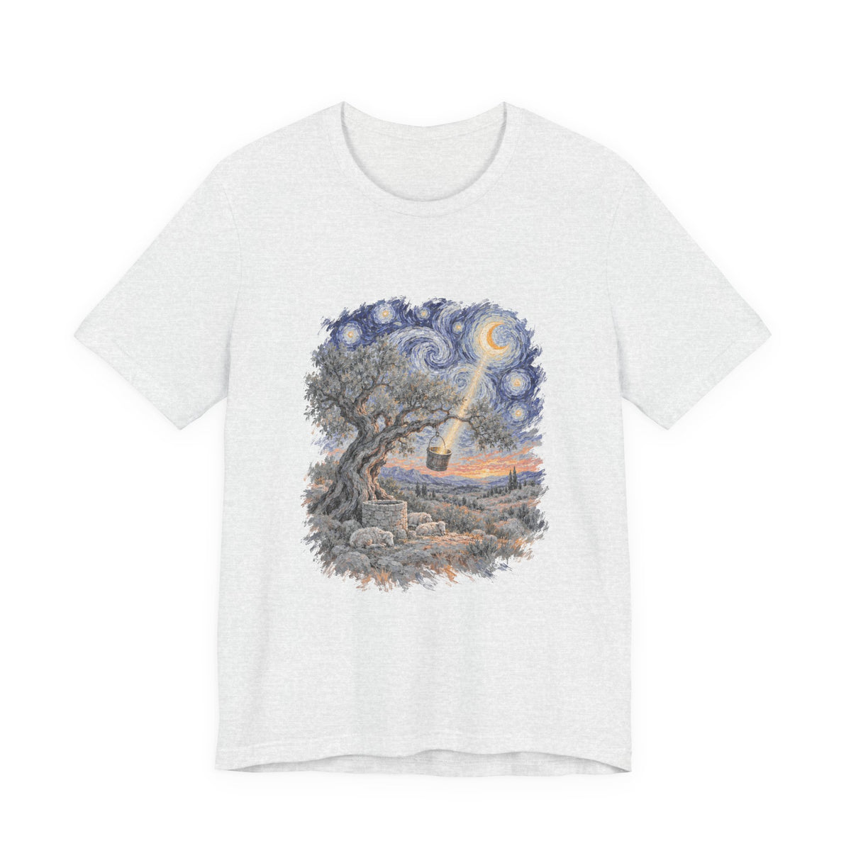 The Tree and the Empty Bucket Shirt, Symbolic Fine Art T-Shirt, By Xudeyda