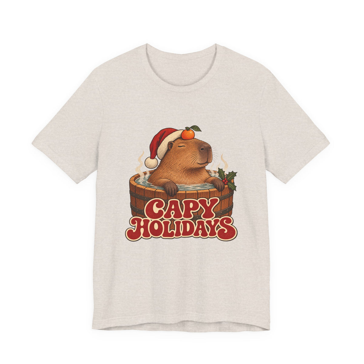 Capy Holidays Capybara in a Santa Hat Shirt, Capybara Christmas T-Shirt, Capybara Christmas Gift