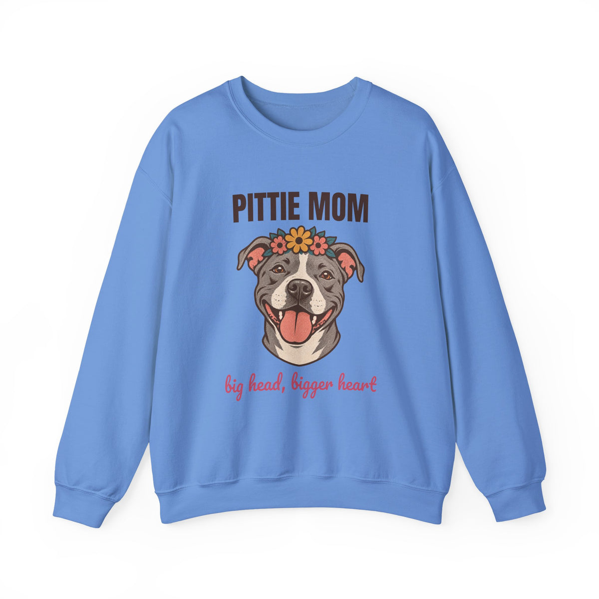 Pittie Mom Big Head Bigger Heart Sweatshirt, Vintage Pittie Mom Crewneck