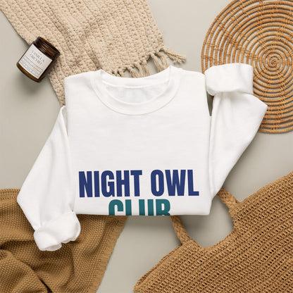 Night Owl Club Awake Past Midnight Sweatshirt, Night Owl Club Crewneck Sweatshirt