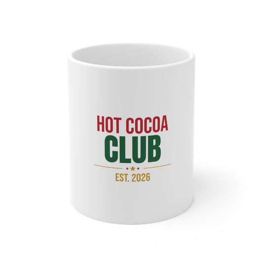Hot Cocoa Club Mug, Hot Cocoa Mug, Winter Coffee Mug 11oz