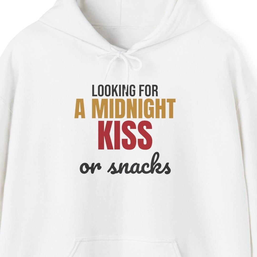Looking for a Midnight Kiss or Snacks Hoodie, Funny New Years Eve Hoodie lifestyle