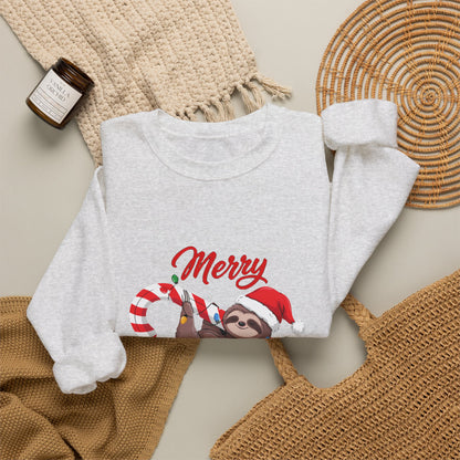 Merry Slothmas Sweatshirt, Funny Sloth Christmas Crewneck