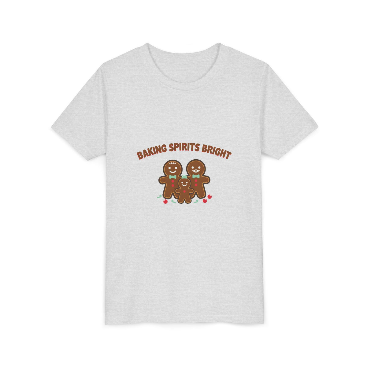 Baking Spirits Bright Gingerbread Family Kids Shirt, Gingerbread Kids Christmas Shirt, Youth Tee