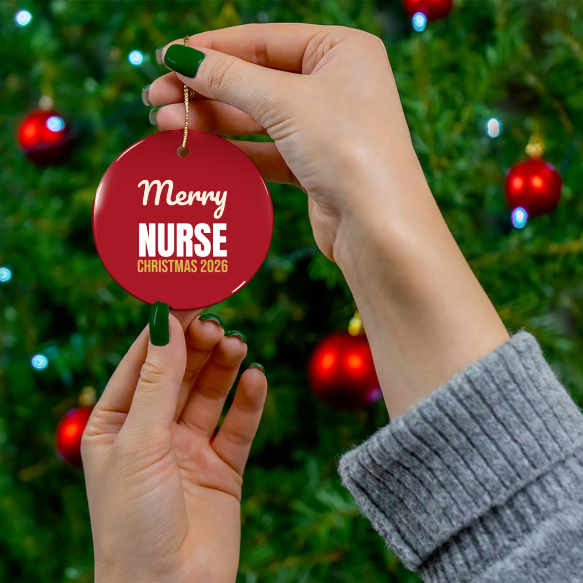 Merry Nurse Christmas Ornament 2026, Nurse Keepsake Ornament, Nurse Gift