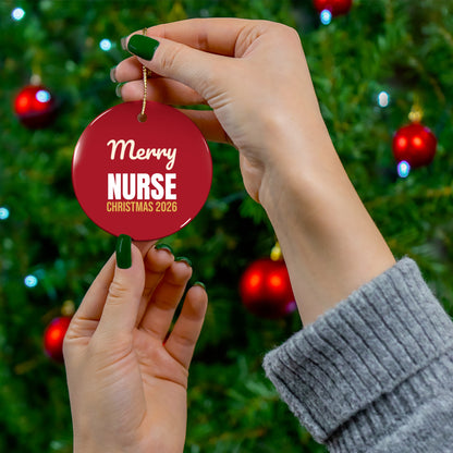 Merry Nurse Christmas Ornament 2026, Nurse Keepsake Ornament, Nurse Gift