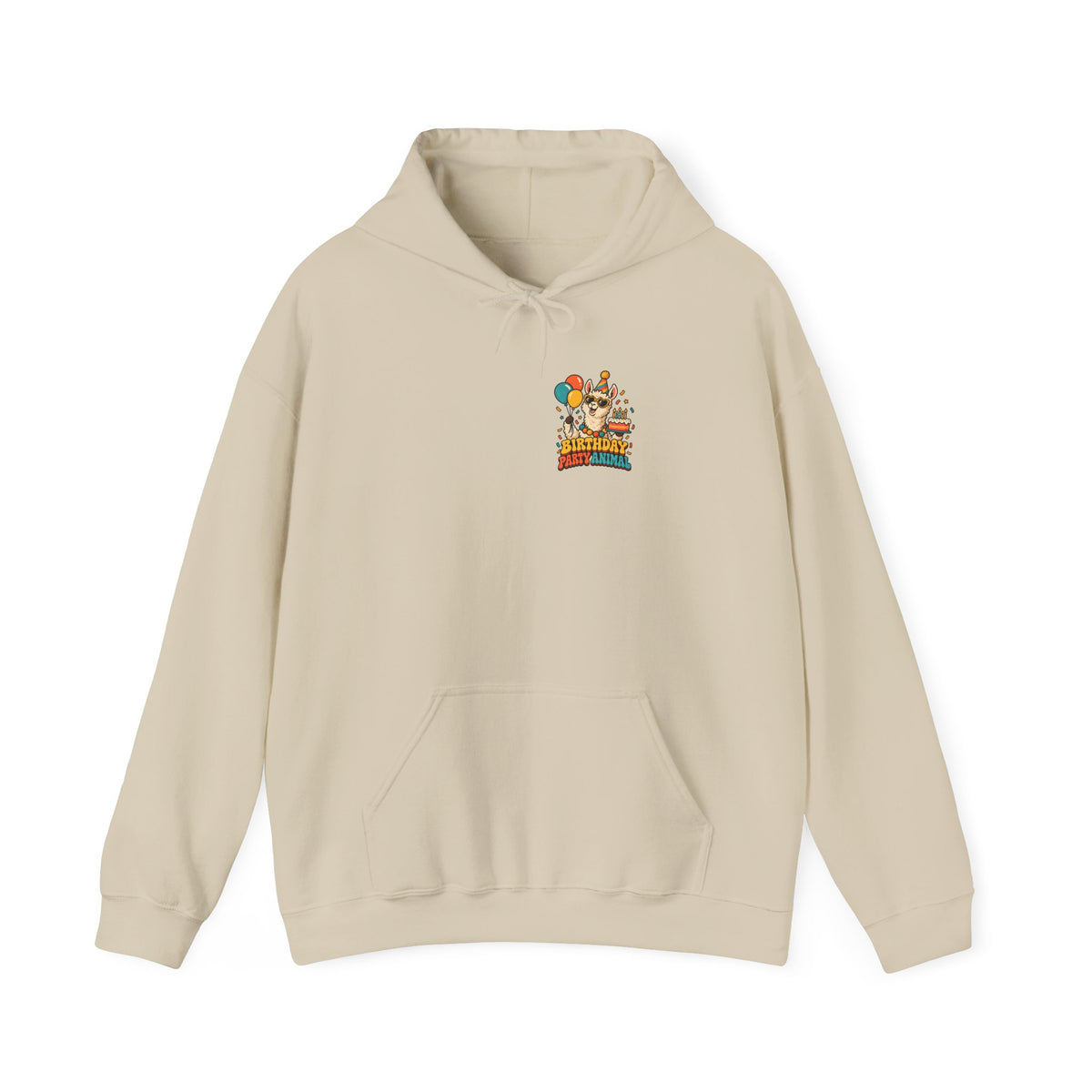 Birthday Party Animal Llama Hoodie, Front and Back Birthday Hoodie