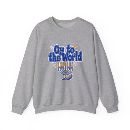 Oy to the World Sweatshirt, Retro Hanukkah Crewneck, Chanukah Gift