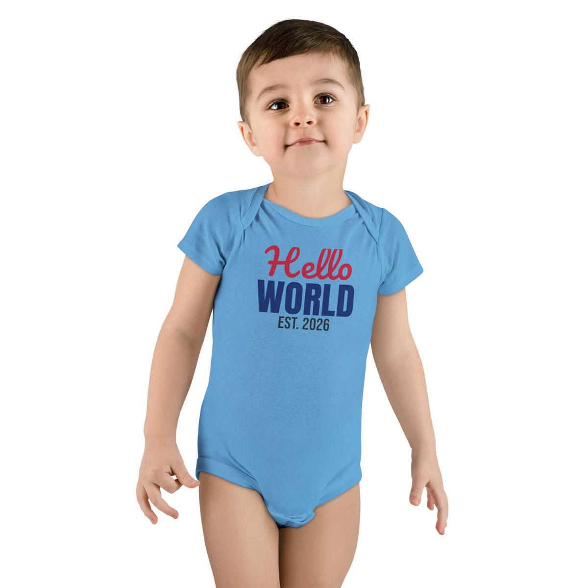 Hello World Est 2026 Newborn Baby Bodysuit, Coming Home Outfit