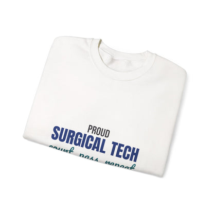 Proud Surgical Tech Count Pass Repeat Sweatshirt, Surgical Tech Crewneck Sweatshirt