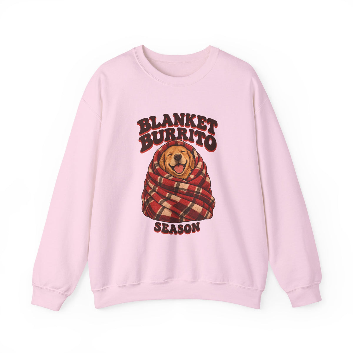 Blanket Burrito Season Golden Retriever Sweatshirt, Cozy Golden Retriever Crewneck Sweatshirt