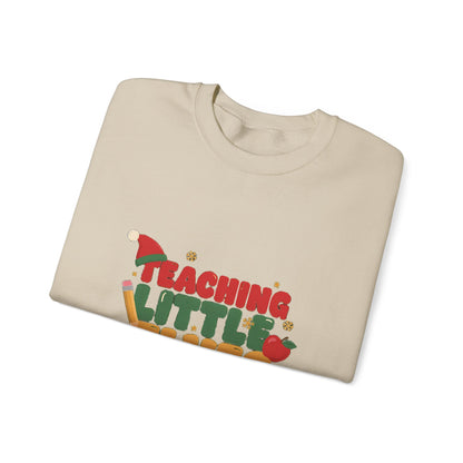 Teaching Little Elves Sweatshirt, Teacher Christmas Crewneck, Cozy Holiday Teacher Sweater