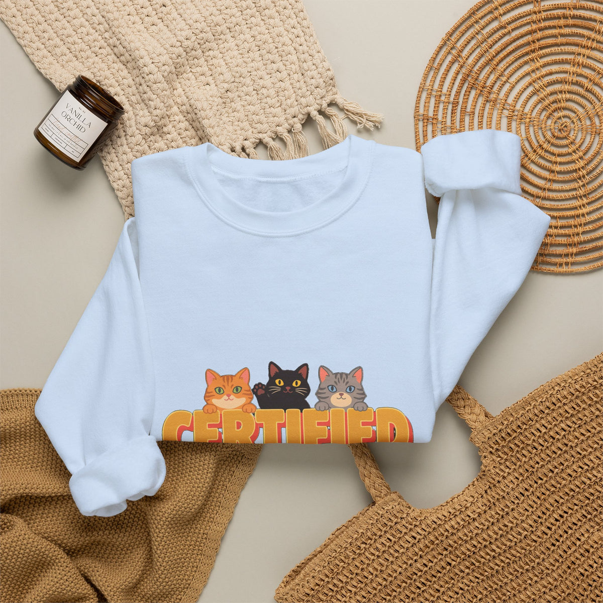 Certified Cat Lady Sweatshirt, Retro Cat Mom Crewneck, Cat Lover Gift
