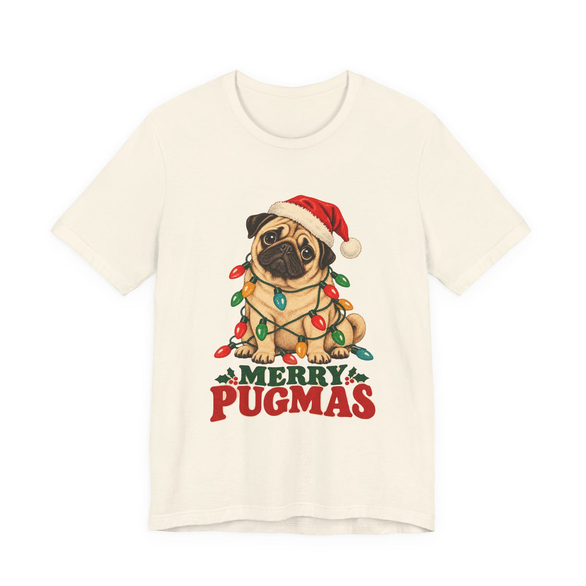 Merry Pugmas Pug in Christmas Lights Shirt, Pug Christmas T-Shirt, Pug Christmas Gift