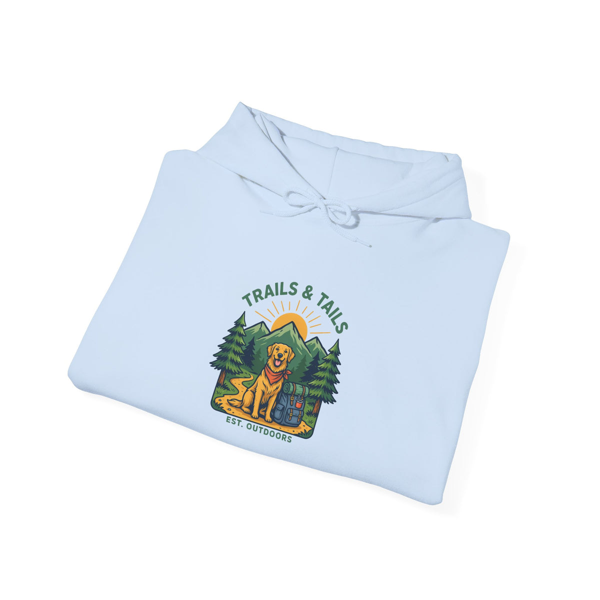 Trails and Tails Hoodie, Dog Hiking Hooded Sweatshirt