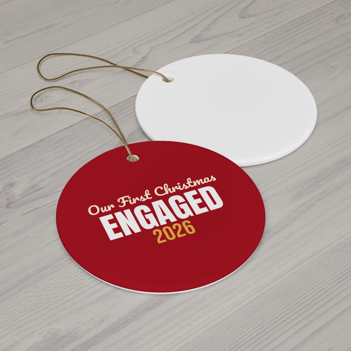 Our First Christmas Engaged Ornament 2026, Engagement Keepsake Ornament, Couples Gift