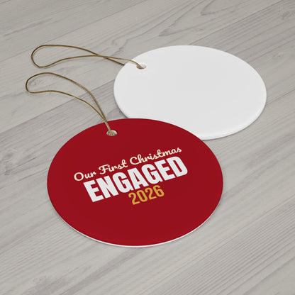 Our First Christmas Engaged Ornament 2026, Engagement Keepsake Ornament, Couples Gift