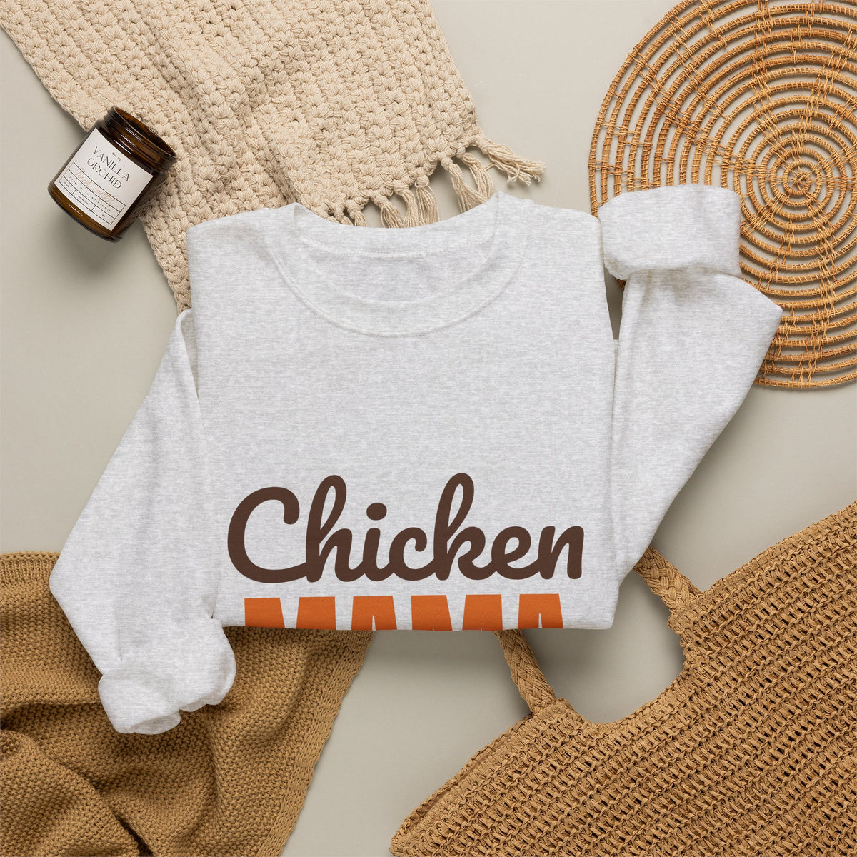 Chicken Mama Fresh Eggs Daily Sweatshirt, Chicken Mama Crewneck Sweatshirt