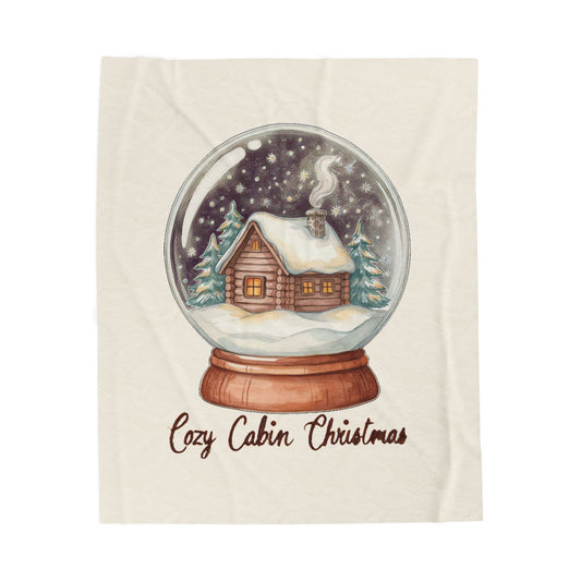 Cozy Cabin Christmas Blanket 50x60, Plush Holiday Throw