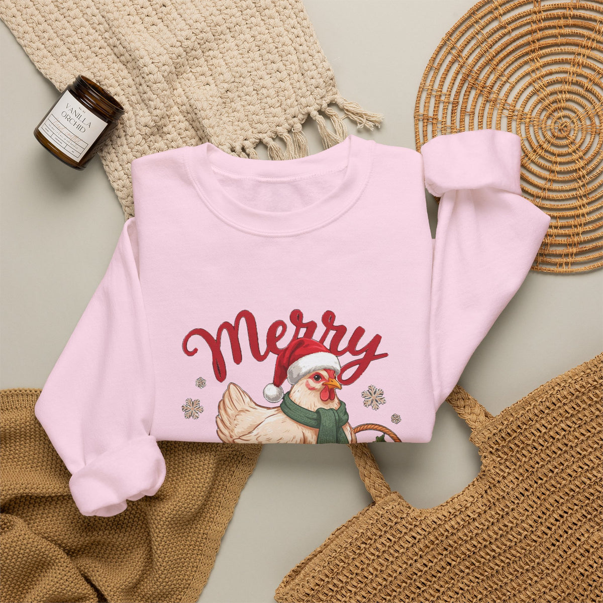 Merry Cluckmas Sweatshirt, Chicken Christmas Crewneck, Chicken Mom Gift