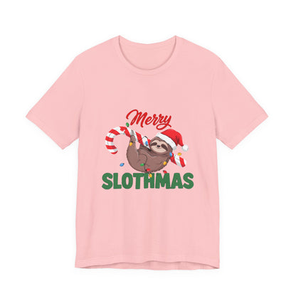 Merry Slothmas Shirt, Funny Sloth Christmas T-Shirt, Lazy Holiday Tee