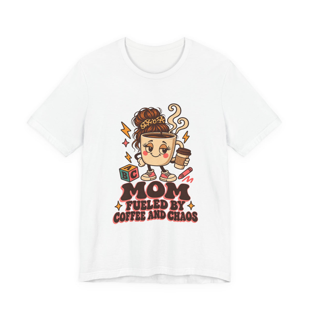 Mom Fueled by Coffee and Chaos Shirt, Funny Mom Coffee T-Shirt, Funny Mom Coffee Gift