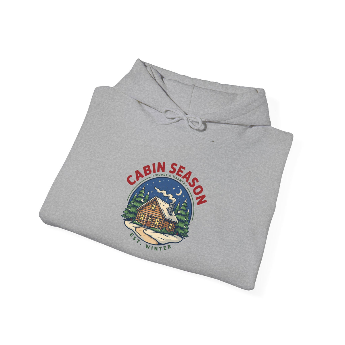Cabin Season Hoodie, Winter Cabin Hooded Sweatshirt