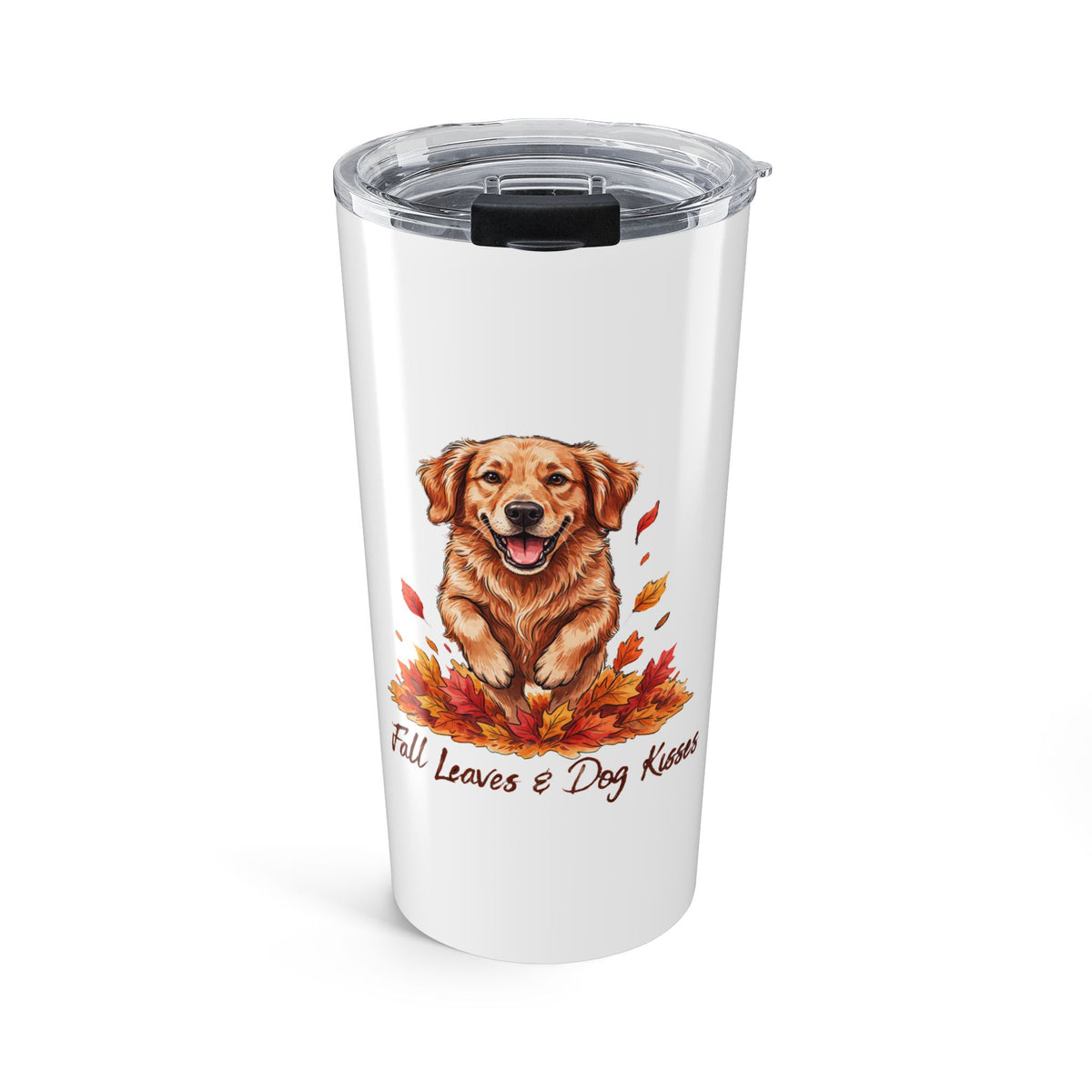 Fall Leaves and Dog Kisses Tumbler