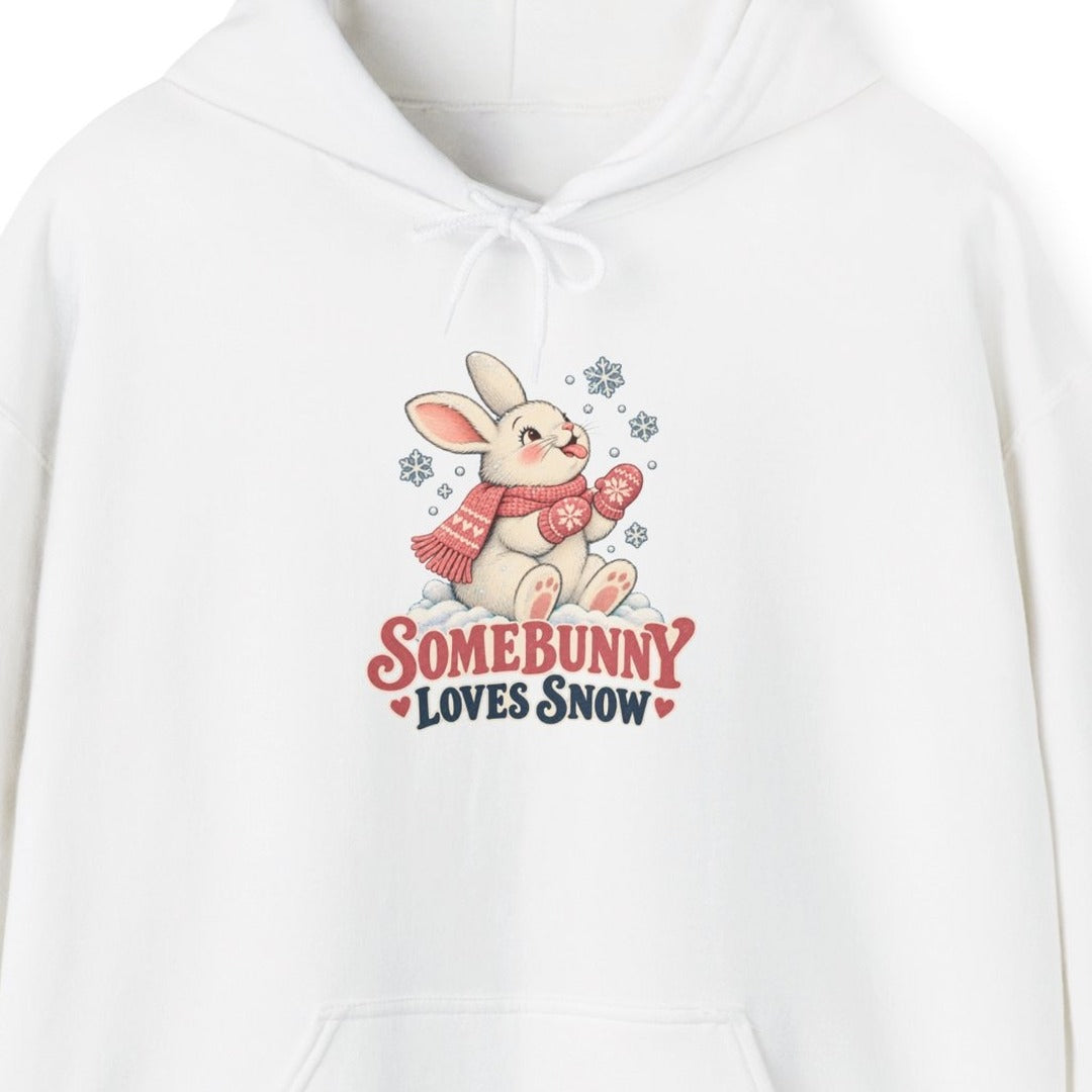 Somebunny Loves Snow Winter Bunny Hoodie, Snow Bunny Hoodie lifestyle