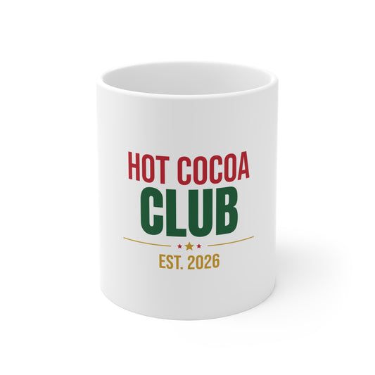Hot Cocoa Club Mug, Hot Cocoa Mug, Winter Coffee Mug 11oz