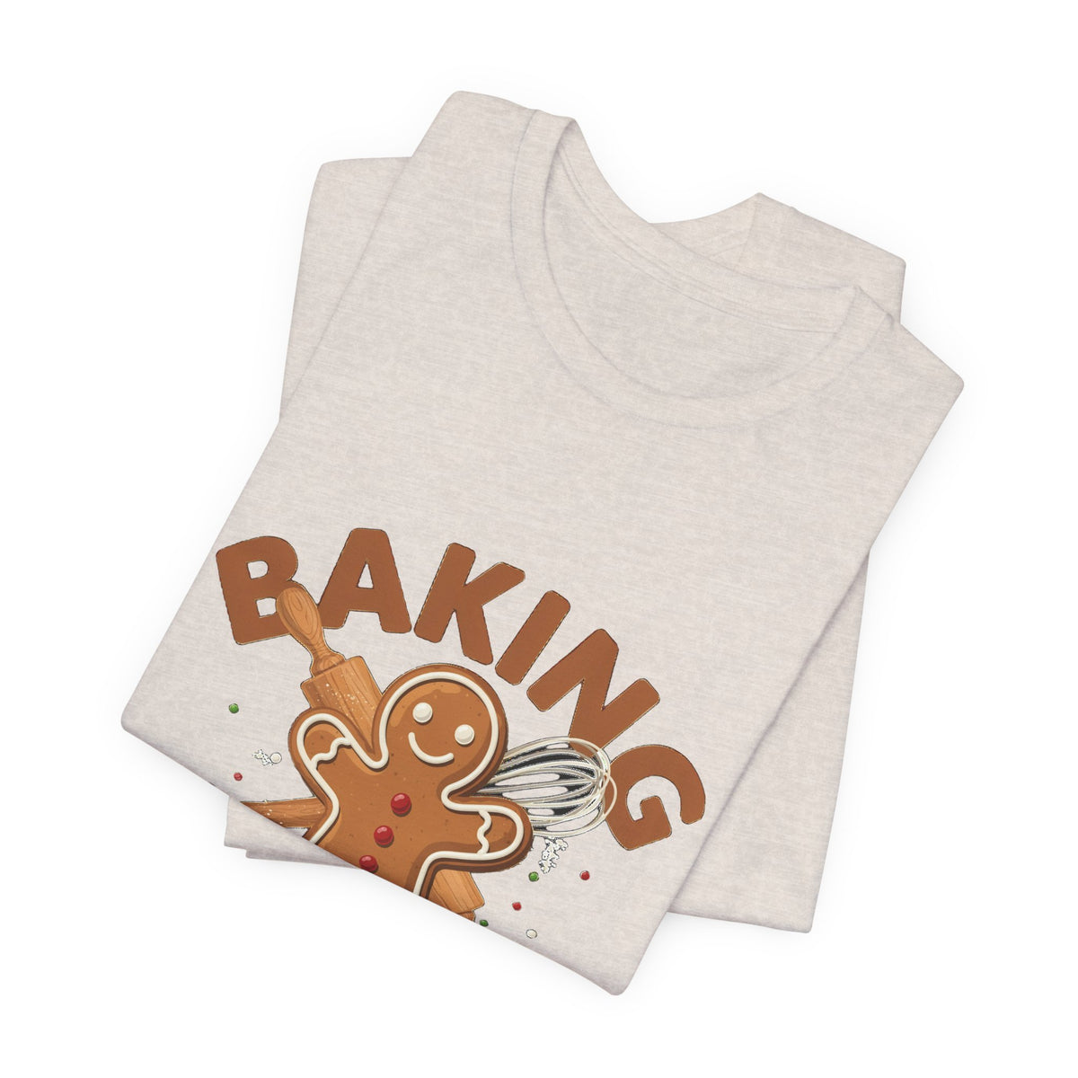 Baking Spirits Bright Shirt, Christmas Baking T-Shirt, Gingerbread Holiday Tee