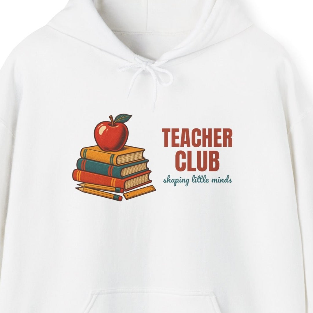 Teacher Club Shaping Little Minds Hoodie, Vintage Teacher Club Hoodie lifestyle