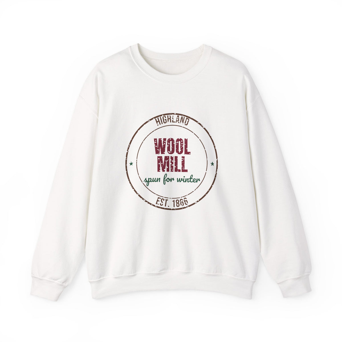 Highland Wool Mill Est. 1866 Sweatshirt, Vintage Winter Crewneck Sweatshirt