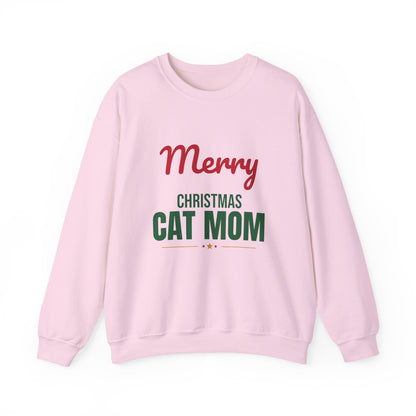 Merry Christmas Cat Mom Sweatshirt, Cat Mom Christmas Crewneck