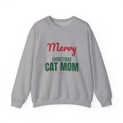 Merry Christmas Cat Mom Sweatshirt, Cat Mom Christmas Crewneck