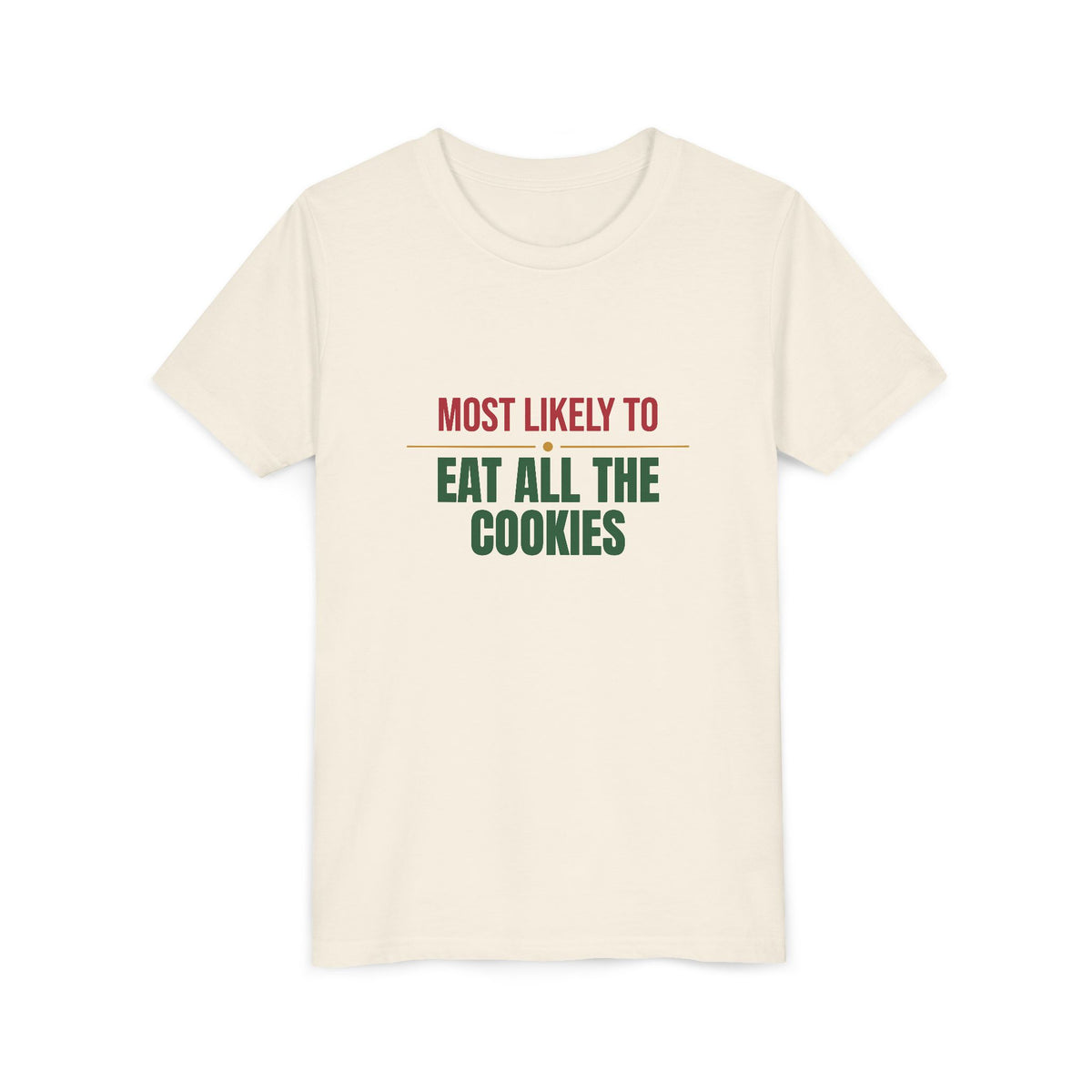 Most Likely To Eat All The Cookies Kids Shirt, Matching Family Christmas Youth T-Shirt