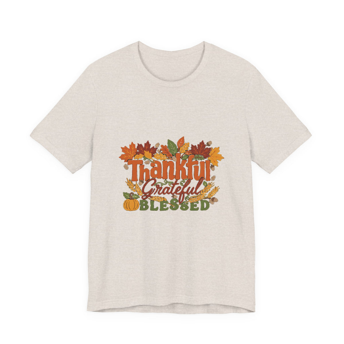 Thankful Grateful Blessed Shirt, Fall Thanksgiving T-Shirt, Autumn Leaves Tee