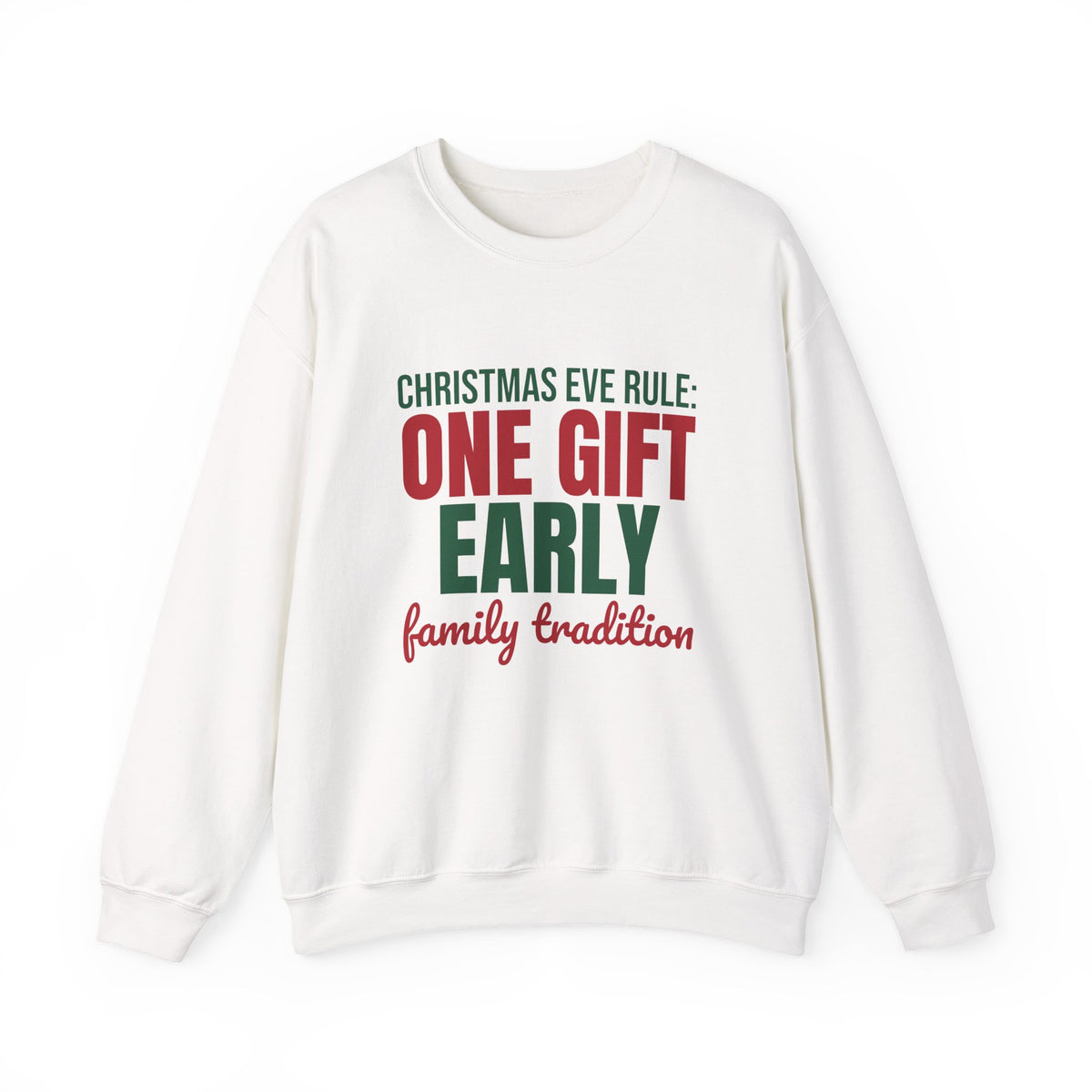 Christmas Eve Rule One Gift Early Family Tradition Sweatshirt, Christmas Eve Crewneck Sweatshirt