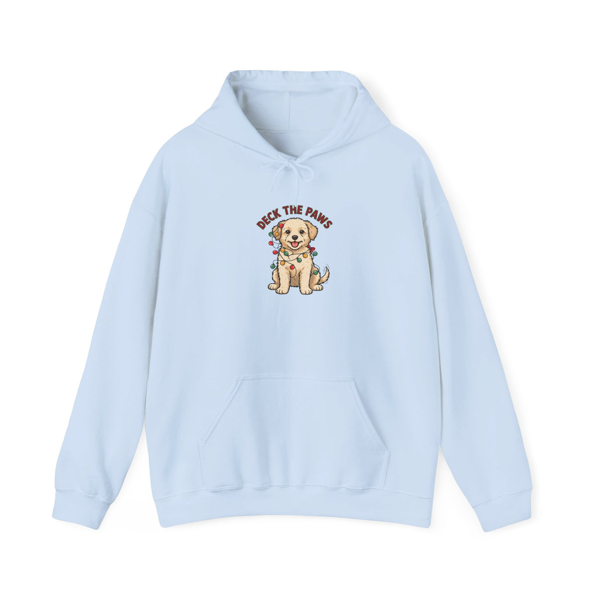 Deck the Paws Christmas Puppy Hoodie, Dog Christmas Hooded Sweatshirt